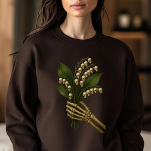 Skeleton Flower Halloween Sweatshirt: Retro Party Hoodie