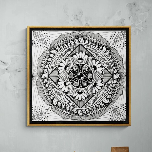 Mandala Wandbild, Seed of life, Geometrie, Spirituelles Poster, cosmic Art, Universum Kosmos, Druckbar, Digitaler Download vom Originalbild