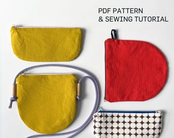 Moon Pouch – Semicircular Bag / Zippered Pouch | PDF Sewing Pattern (3 Sizes)