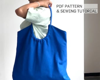 Shopping bag pattern + instructions | Sizes Medium + Large + X-Large | Shoulder bag | PDF pattern | Shopper | Sewing instructions