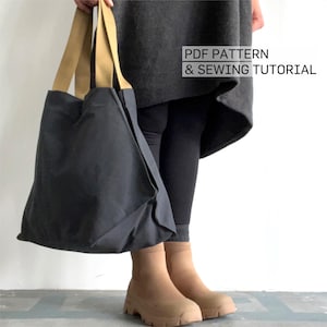 Tote Bag Sewing Pattern | Origami Tote | Instant Download | Digital PDF | Women's Shopper Bag | Shopping Bag