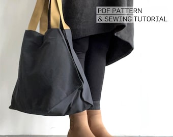 Tote Bag Sewing Pattern | Origami Tote | Instant Download | Digital PDF | Women's Shopper Bag | Shopping Bag