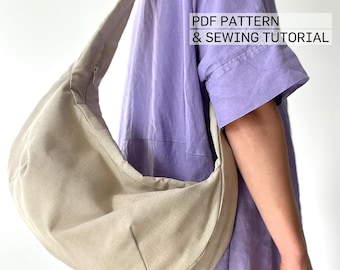 Crossbody Bag Sewing Pattern | 2 Sizes | Shoulder Bag | Crescent Bag Sewing Pattern | Women's Shoulder Bag Sewing Pattern PDF
