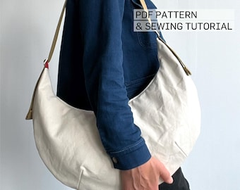 Crescent-Shaped Bag Sewing Pattern PDF | Women's Shoulder Bag | Digital Sewing Pattern A0, A4 & US Letter | Instructions in German and English
