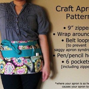 Instant Download: Craft Show Apron Vendor Show Apron Half with Zipper Pattern as seen on BH&G DIY magazine