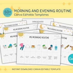 Daily Log Chart for Kids Daily Routine Flip Chart Morning Routine Evening Routine Bedtime Routine Daily Activity Checklist Kids To Do List