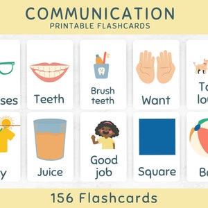 Cartes de communication imprimables pour tout-petits, enfants et adultes, cartes de discours sur l'autisme, langage pour l'école à la maison, Montessori et thérapie