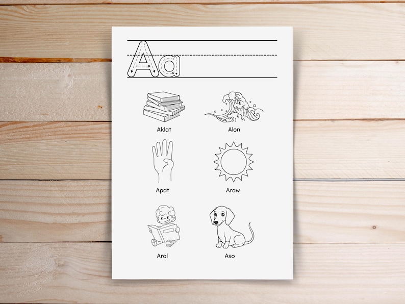 Filipino Alphabet Coloring Page for Kids Learn Tagalog Printable and ...
