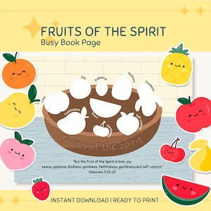 Fruits Of The Spirit for Kids Activity for Sunday School Activity for Toddlers Bible Verse Activity Galatians Fruit Of The Spirit for Kids