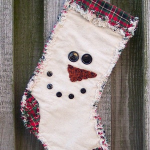 Snowman Face Rag Quilt Stocking e pattern PDF digital pattern