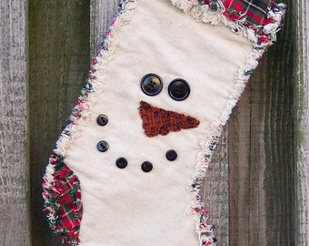 Snowman Face Rag Quilt Stocking e pattern PDF digital pattern