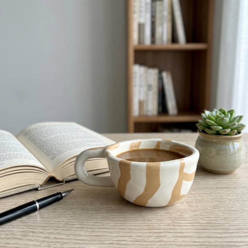 Vintage Checkerboard Ceramic Mug | Retro Coffee Cup | Ins Style ...