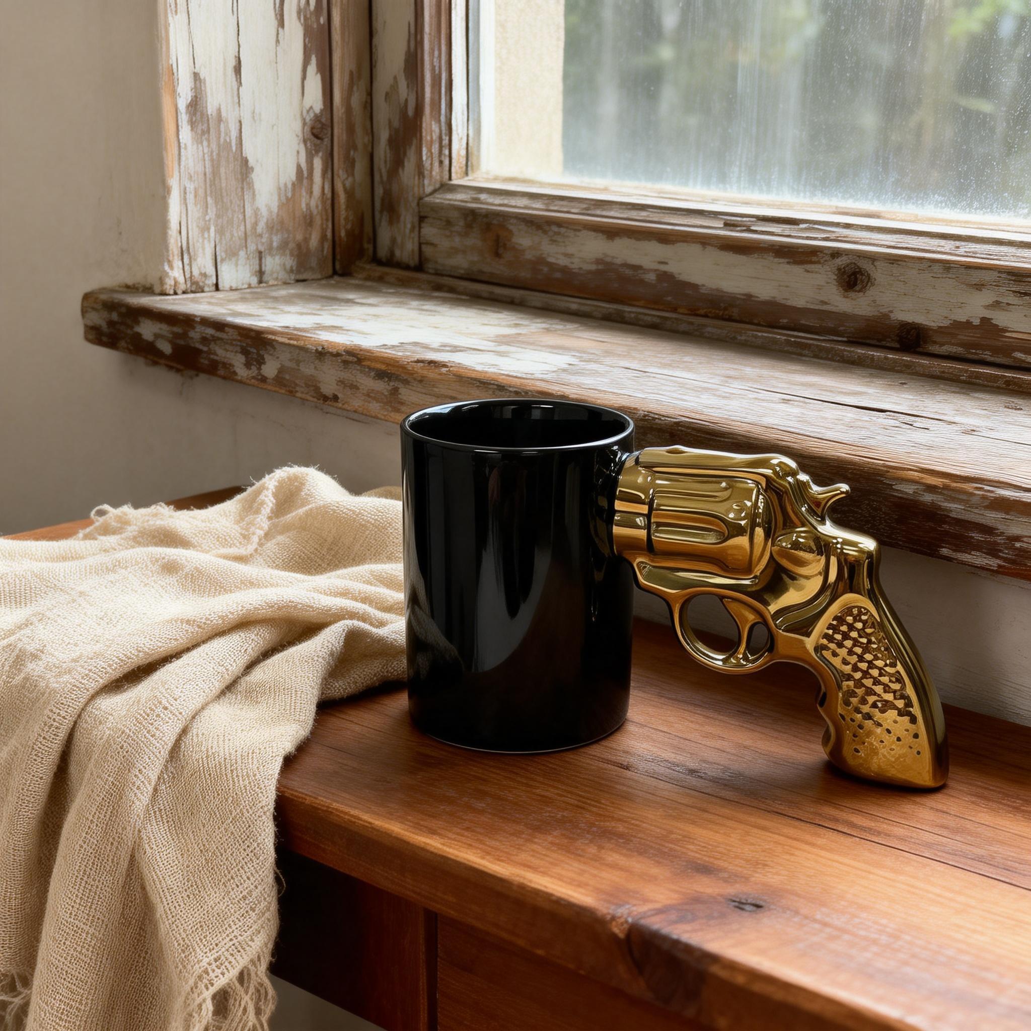 Revolver Tea Cup Revolver Shaped Ceramic Mug, Funny and Prank Gun Style Coffee Cup ...
