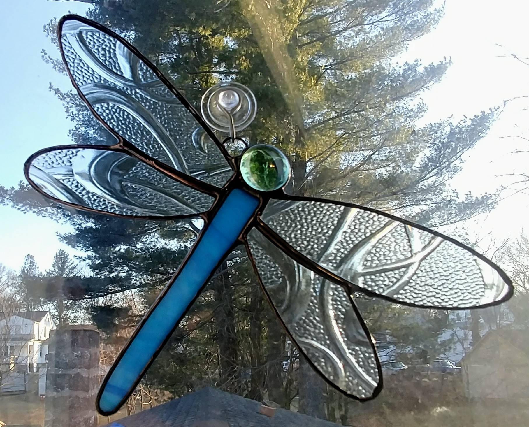 Stained Glass Dragonfly Suncatcher Glass Art by Sarah Etsy
