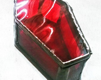 Le Petit Mort -  Stained Glass - Mini Coffin Boxes - Vampire - Coffin Box - Glass Art by Sarah Segovia - Handmade Coffin Box - Memento Mori