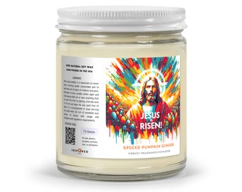 Fragrant Candle with Soy Wax Blend in Clear Glass: Easter theme - Christ Fragrance Diffusion