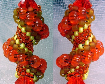 Tutorial for Peyote Cellini Twister Beaded Earrings