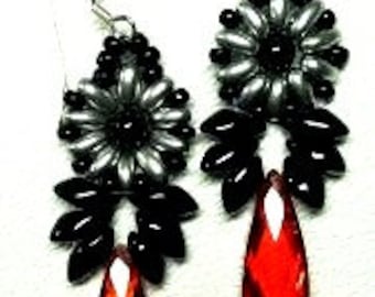 TUTORIAL for Maga Flower Crystal and Seed Bead Earrings