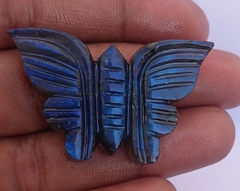 Blue Labradorite Butterfly Carving | Hand-Carved Gemstone Decor