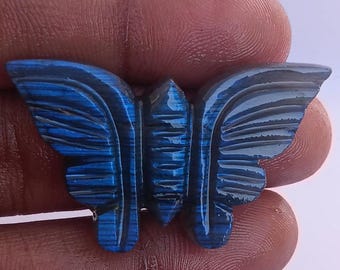 Blue Labradorite Butterfly Carving | Hand-Polished Gemstone Decor