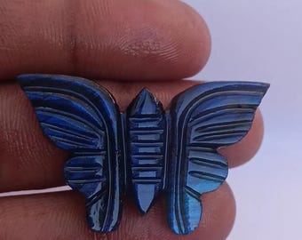 Labradorite Butterfly Carving | Hand-Carved Gemstone Decor