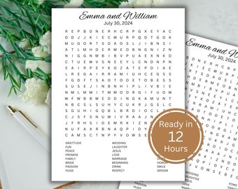 Customizable Wedding Word Search Puzzle (Printable)