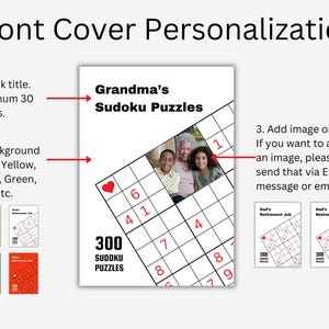 Custom Sudoku Book. Personalized Book Gift. Sudoku Puzzle. Custom Puzzle Gift. Customizable Brain Game Book. Anniversary Gift for Him or Her