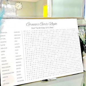 Personalized Giant Word Search Puzzle: Custom Birthday Party Game