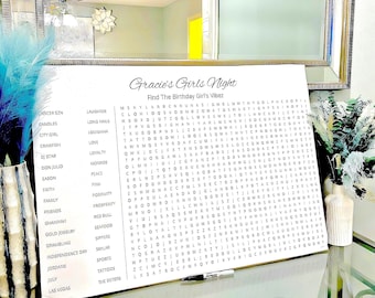 Personalized Giant Word Search Puzzle: Custom Birthday Party Game