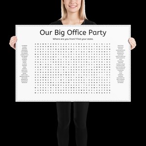 Personalized Custom Giant Word Search Printable Poster. Birthday Party ...