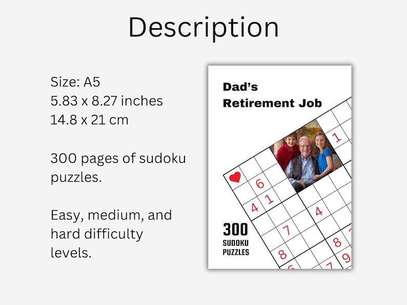 Custom Sudoku Book. Personalized Book Gift. Sudoku Puzzle. Custom Puzzle Gift. Customizable Brain Game Book. Anniversary Gift for Him or Her