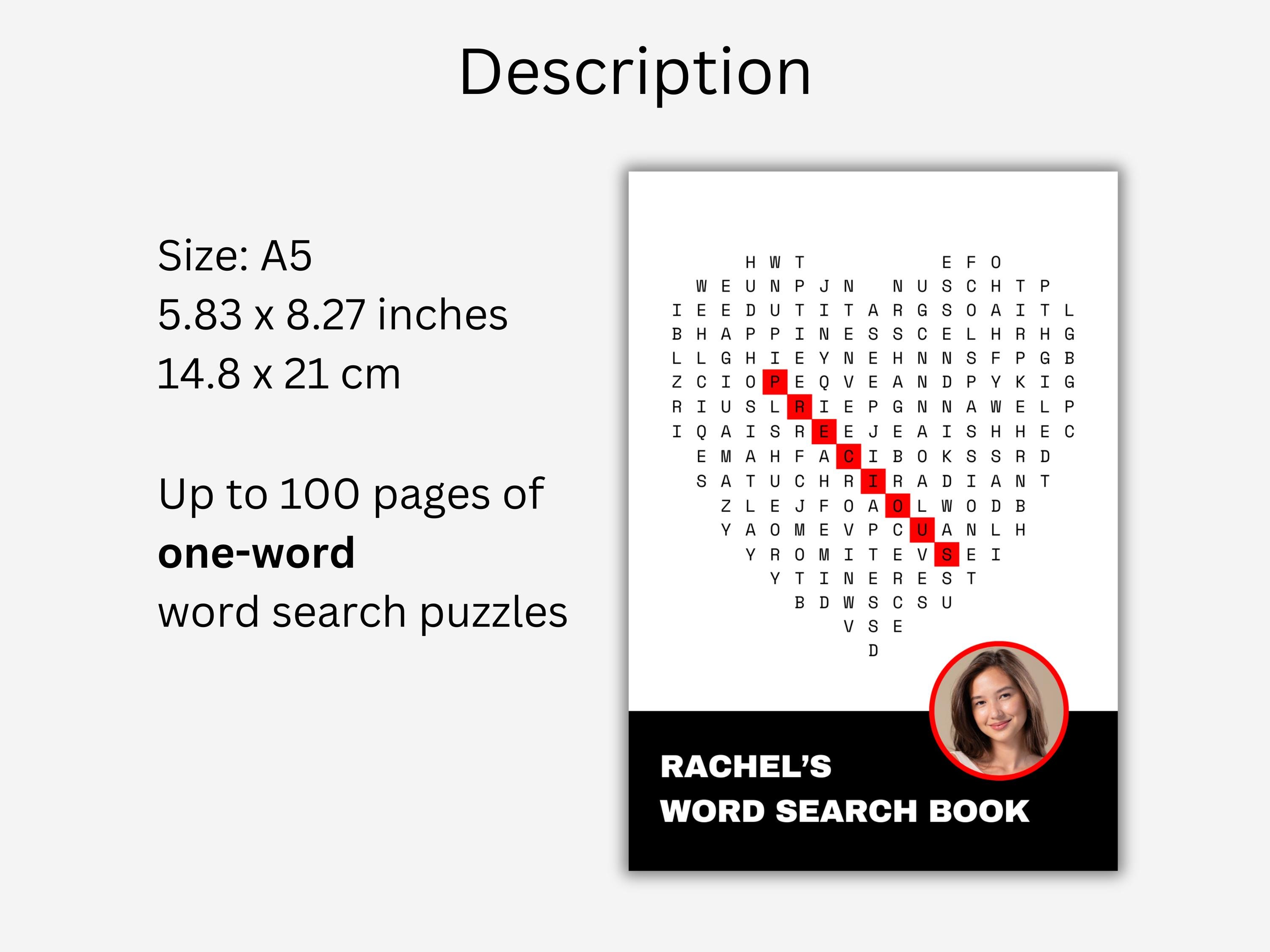 Custom Word Search Puzzle Book: Personalized Gift - Etsy Canada