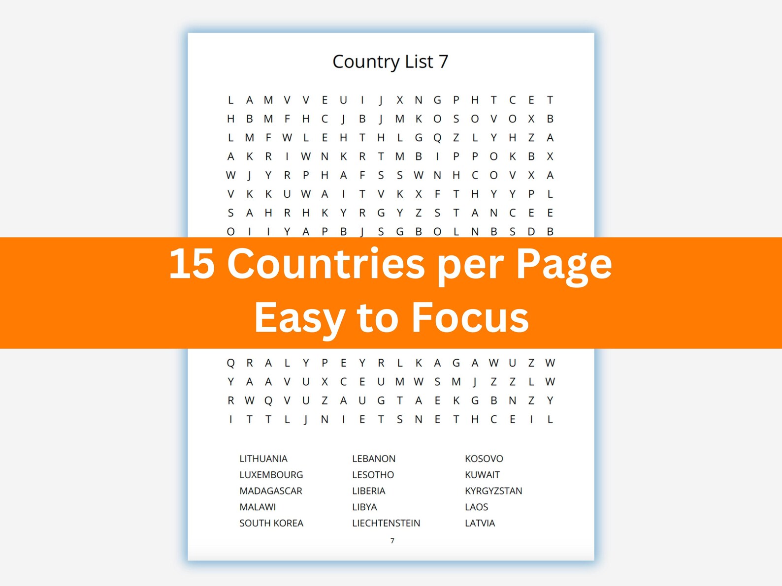 World Country Names Word Search Puzzle: Geography Activity (printable ...