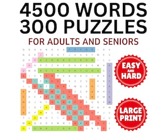Word Search Puzzles: Easy & Hard for Adults and Seniors (Digital Puzzles)