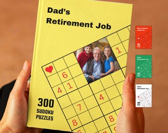 Spersonalizowana książka z łamigłówkami Sudoku: spersonalizowany prezent ze zdjęciem, 300 łamigłówek