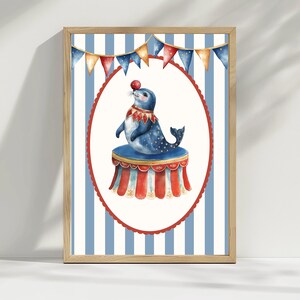 Watercolor Circus Nursery Wall Art, Set of 6 Circus Animals, Watercolor Art Prints, Printable Wall Decor, Kids' Room Art, DIGITAL DOWNLOAD