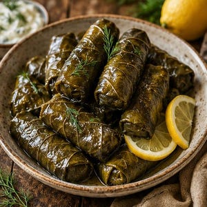 Greek Dolmades Recipe Printable, Mediterranean Stuffed Grape Leaves Recipe Card, Digital Download
