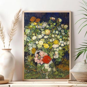 Lámina artística de Van Gogh, Ramo de flores en un jarrón, Arte mural imprimible, DESCARGA DIGITAL