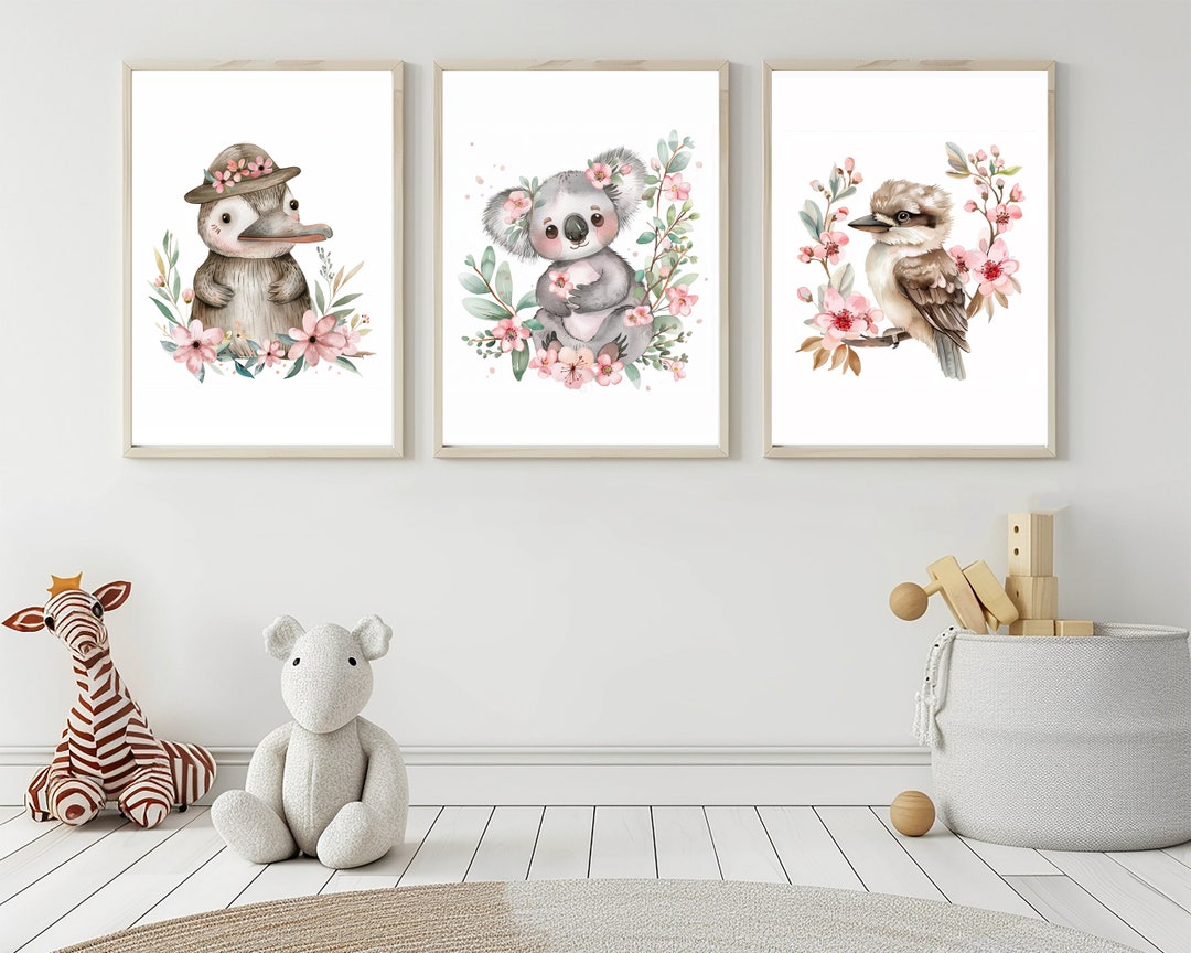 Cute Australian Animals Nursery Wall Art, Printable Wall Decor, DIGITAL ...