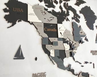 3D Wooden World Map Wall Art: Modern Home Decor
