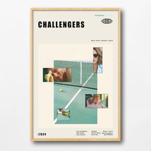 Challengers (2024) vintage movie poster, minimalist poster, canvas print, wall art, Christmas decor, collectible, birthday gift