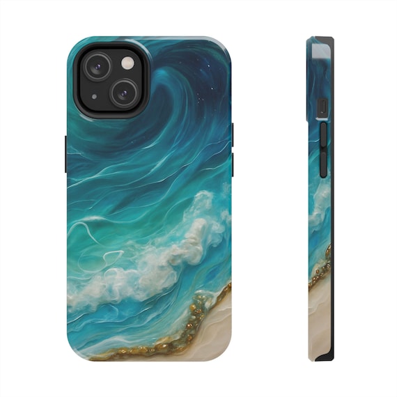 Ocean Wave Phone Case Beach Resin Art Phone Cover Durable