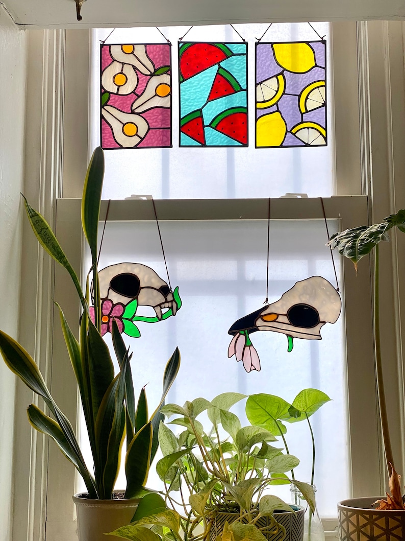 Digital Stained Glass Patterns / SET of 3 FRUIT Panels / Pear Etsy