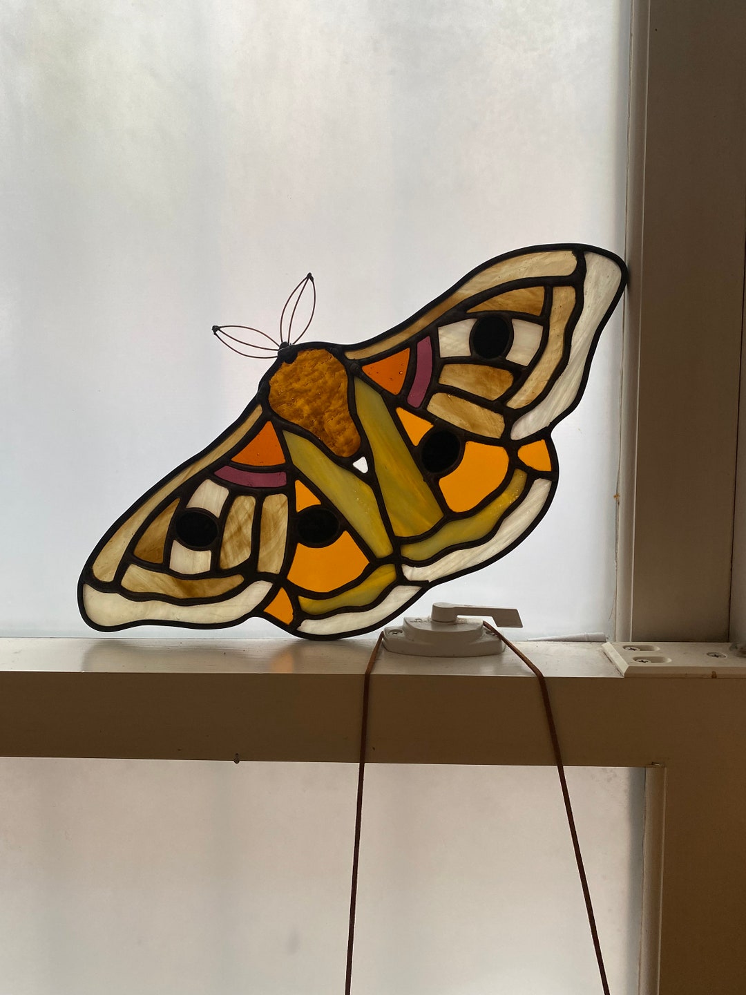 Digital Stained Glass Pattern / Polyphemus Moth / PDF Instant Download ...