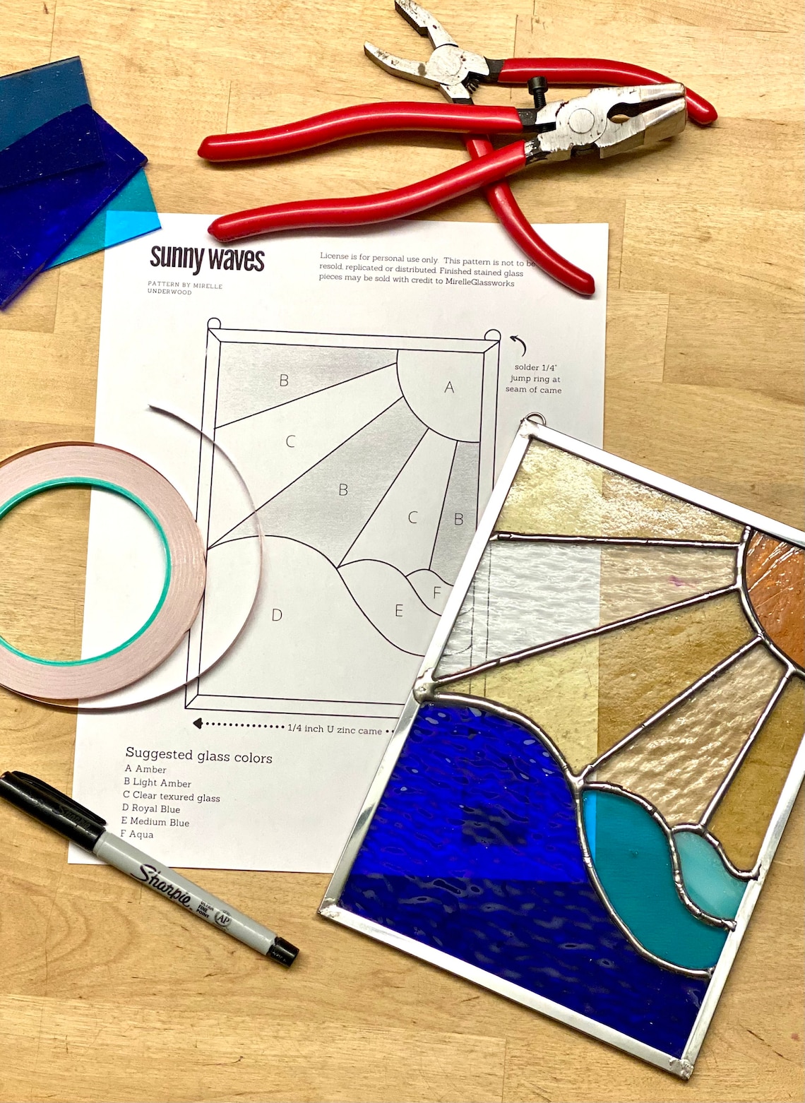 Digital Stained Glass Patterns / SET of 3 LANDSCAPE PDF Instant ...