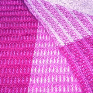 Knitting Pattern Reversible Baby Afghan with Double Knit Stripes image 2