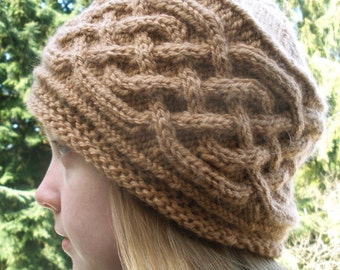 PDF Knitting Pattern-Saxon Braid Cabled Cap