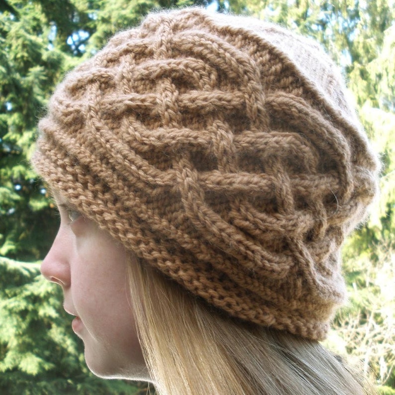 PDF Knitting Pattern-Saxon Braid Cabled Cap image 1