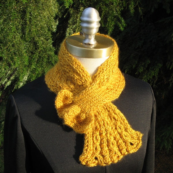 Cabled Scarflette  Digital Download Knitting Pattern 3 sizes