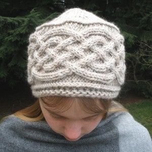 PDF Knitting Pattern-Saxon Braid Cabled Cap image 2